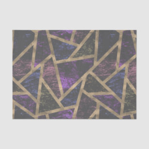 Papel De Seda Padrão de mosaico roxo e ouro