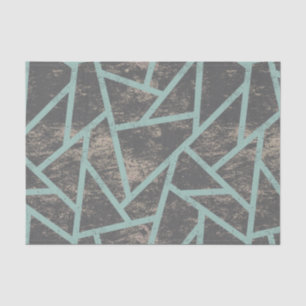 Papel De Seda Padrão de mosaico verde-claro e cinza