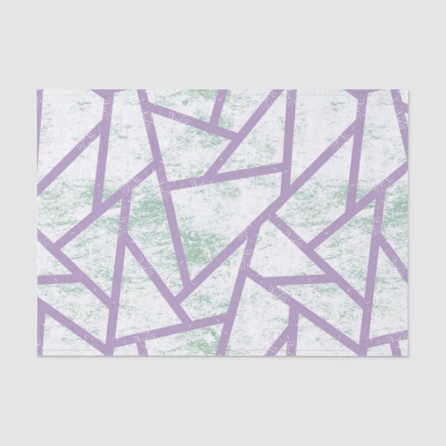Papel De Seda Padrão de mosaico verde-lavanda e claro (Frente )