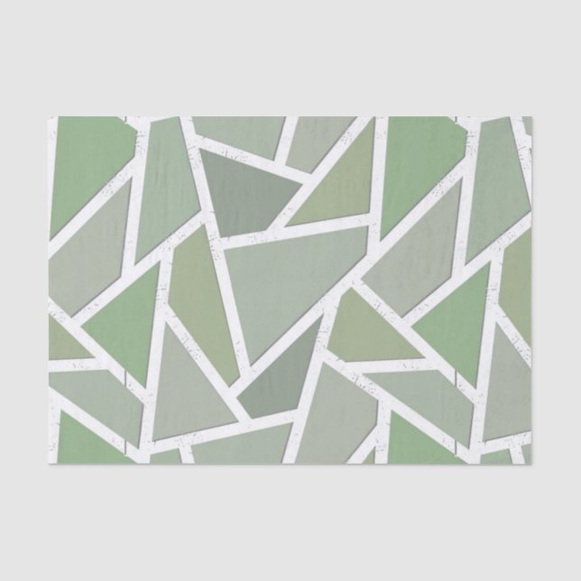 Papel De Seda Padrão de mosaico verde-oliva (Frente )