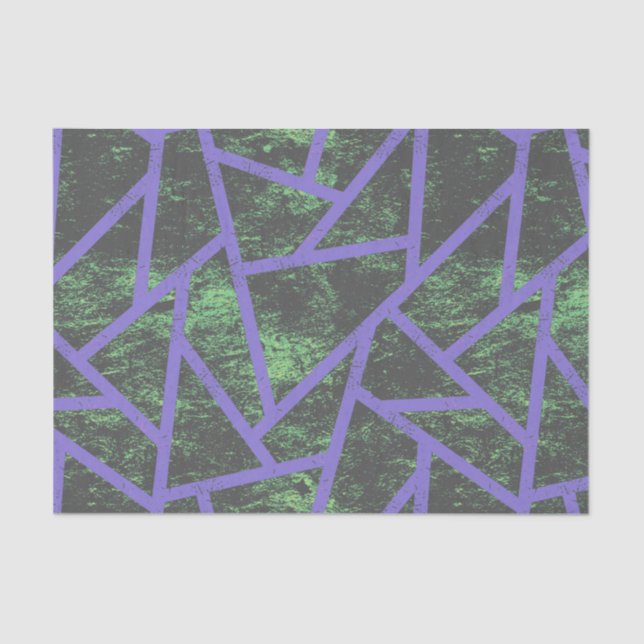 Papel De Seda Padrão de mosaico violeta e verde (Frente )