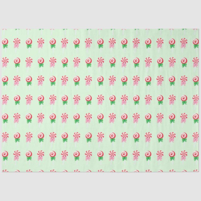 Papel De Seda Padrão de Nadinhos de Candy de Natal (Frente )