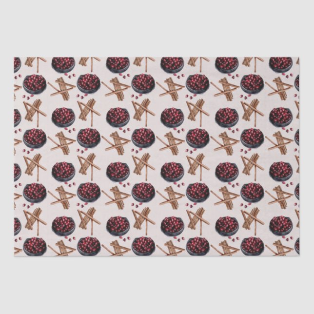 Papel De Seda Padrão de Natal (Frente )