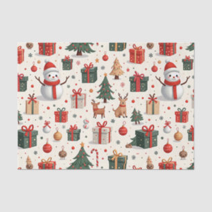 Papel De Seda Padrão de Natal