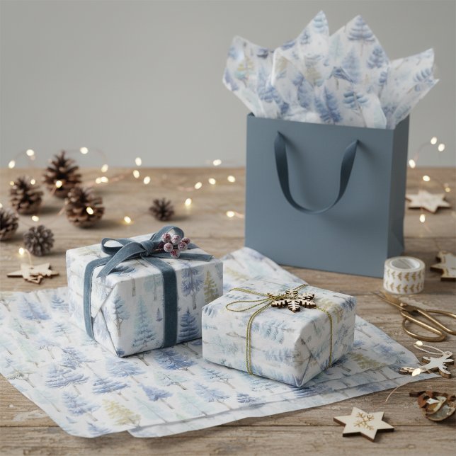 Papel De Seda Padrão de Natal Blue Gold #26 ID1009 (Criador carregado)
