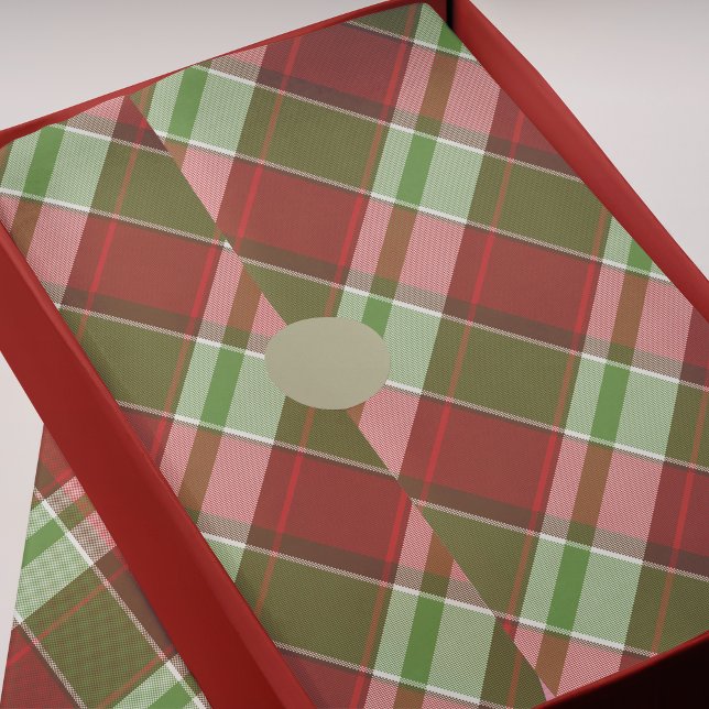 Papel De Seda Padrão de Natal Clássico da Xadrez Verde Vermelha (Criador carregado)