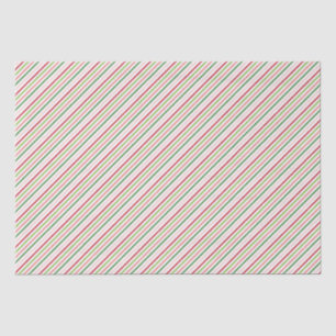 Papel De Seda Padrão de Natal das faixas Vermelha, Rosa e Verde