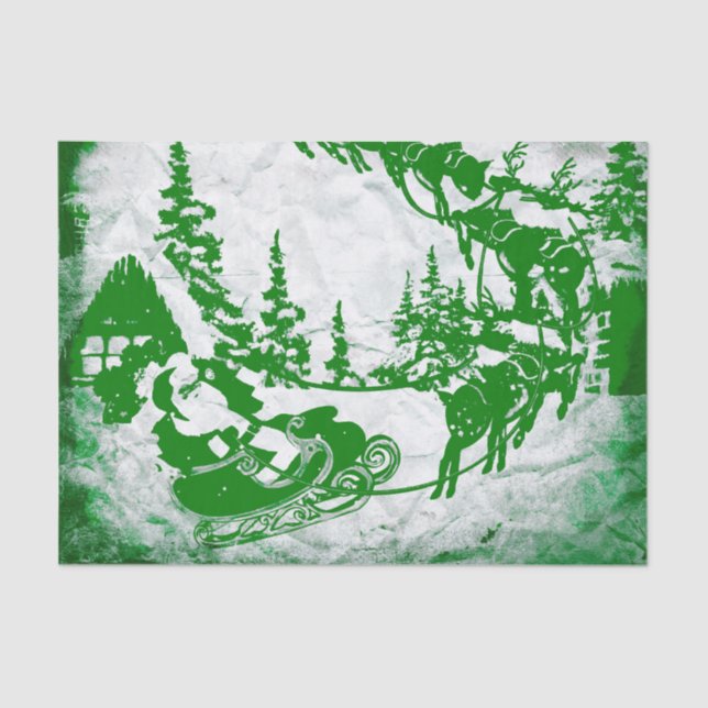 Papel De Seda Padrão de Natal de Aquarela (Frente )