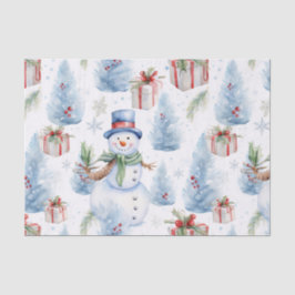 Papel De Seda Padrão de Natal de Aquarela