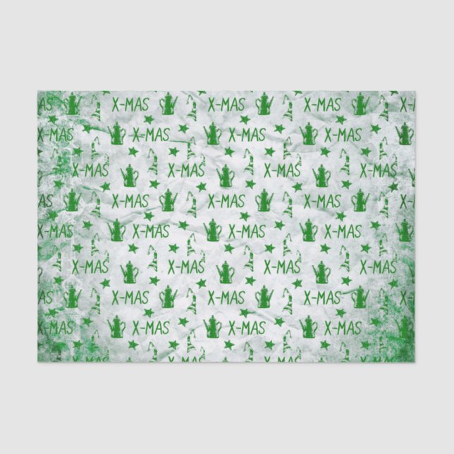 Papel De Seda Padrão de Natal de Aquarela (Frente )