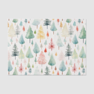 Papel De Seda Padrão de Natal de Aquarela