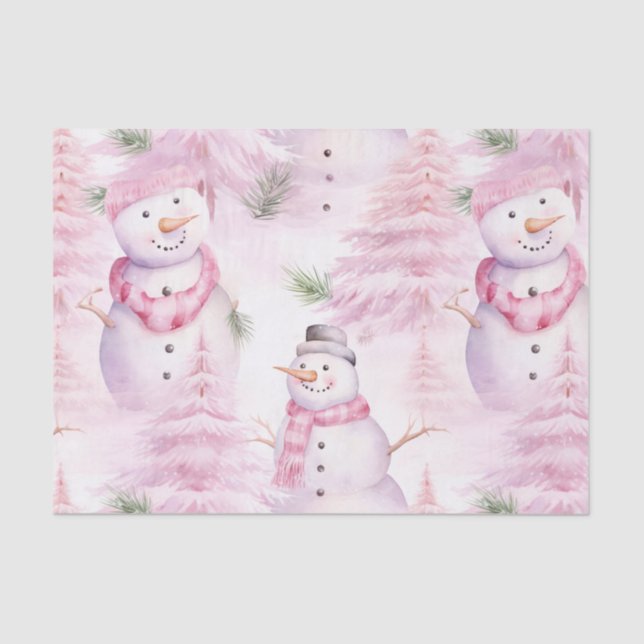 Papel De Seda Padrão de Natal de Aquarela (Frente )