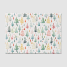 Papel De Seda Padrão de Natal de Aquarela