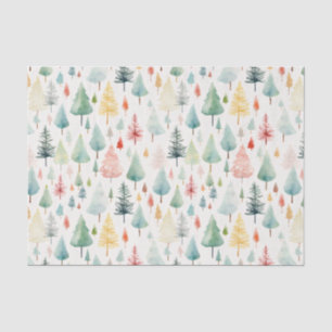 Papel De Seda Padrão de Natal de Aquarela