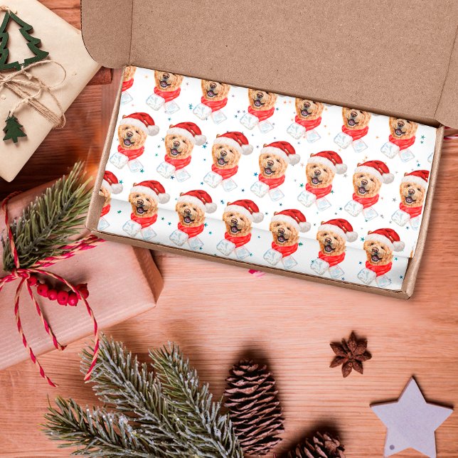 Papel De Seda Padrão de Natal de Cachorro Chow Chow Fofo (Criador carregado)