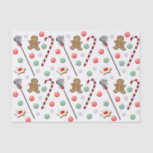 Papel De Seda Padrão de Natal de Lacrosse (Frente )