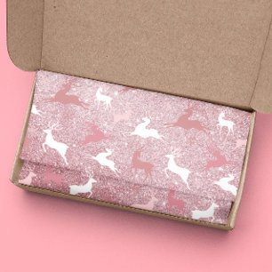 Papel De Seda Padrão de Natal de Rena Reluzente