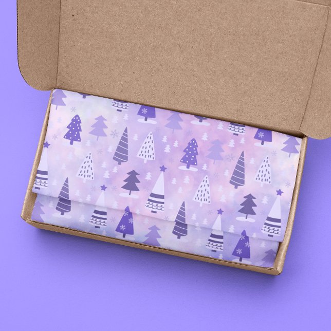 Papel De Seda Padrão de Natal do feriado da Árvore Roxa    (Criador carregado)