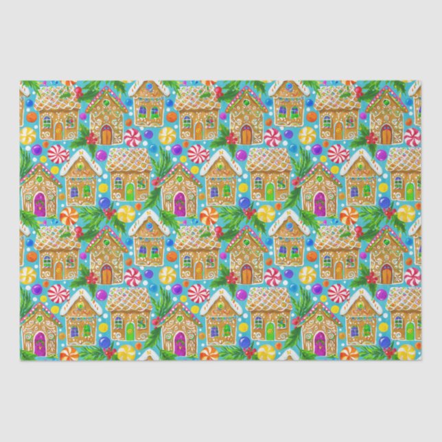 Papel De Seda Padrão de Natal do pão-de-açúcar (Frente )