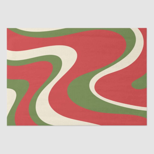 Papel De Seda Padrão de Natal do Trippy Abstrato Boho Retro (Frente )