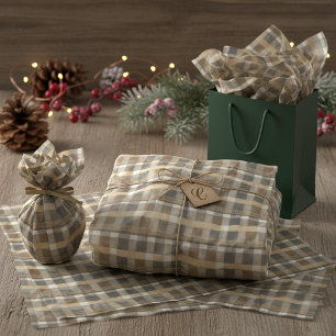 Papel De Seda Padrão de Natal Dourado Tons Terrosos #7 ID1009
