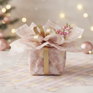 Papel De Seda Padrão de Natal em Ouro Rosa #7 ID1009