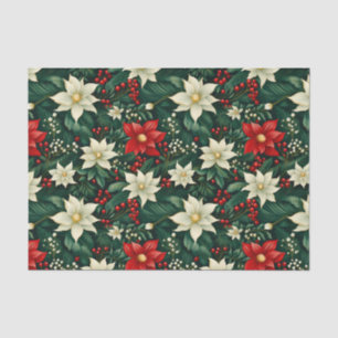 Papel De Seda Padrão de Natal Floral