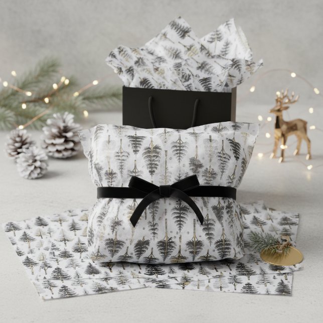 Papel De Seda Padrão de Natal Ouro Preto#26 ID1009 (Criador carregado)