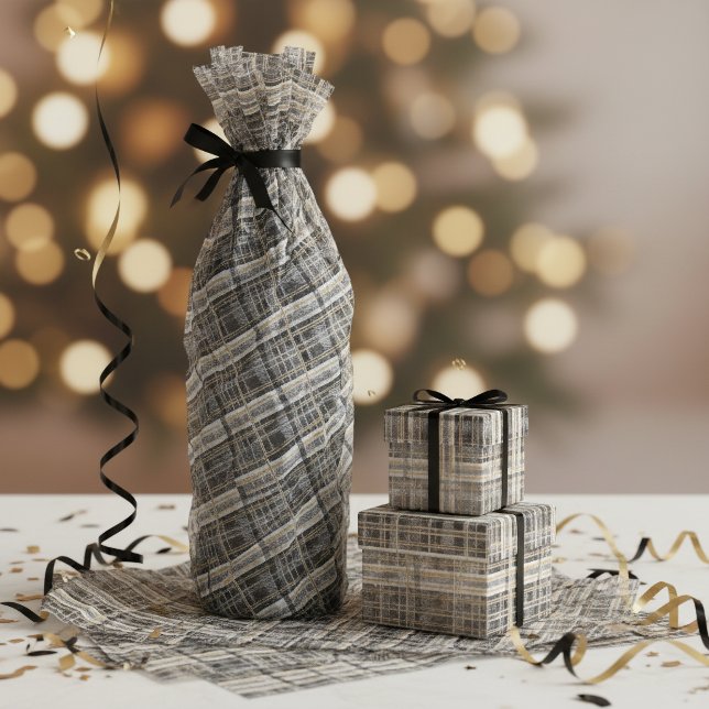 Papel De Seda Padrão de Natal Ouro Preto #2 ID1009 (Criador carregado)