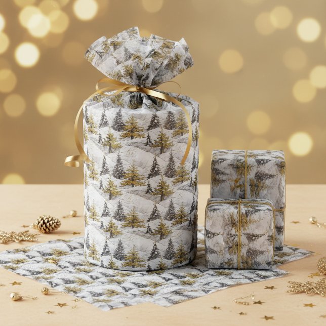 Papel De Seda Padrão de Natal Ouro Preto#4 ID1009 (Criador carregado)
