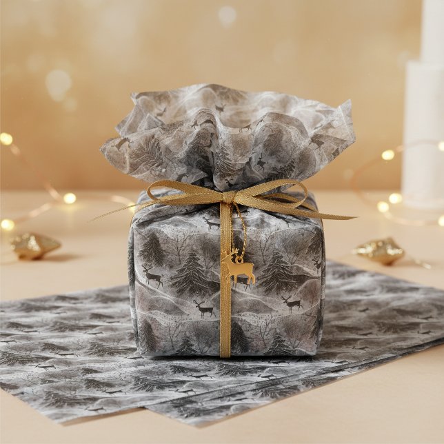 Papel De Seda Padrão de Natal Preto e Branco #13 ID1009 (Criador carregado)