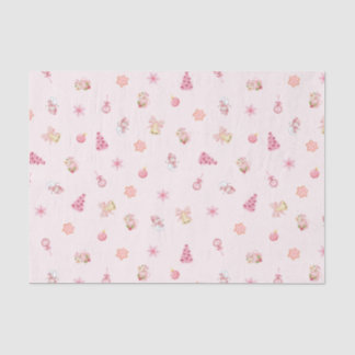 Papel De Seda Padrão de Natal Rosa Aconchegante