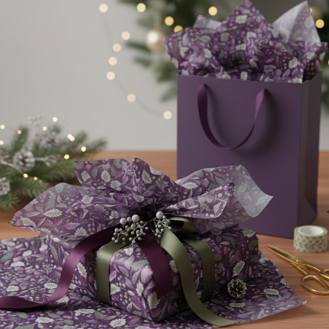 Papel De Seda Padrão de Natal Roxo Verde #18 ID1009 (Criador carregado)