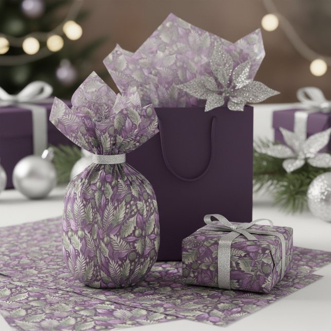 Papel De Seda Padrão de Natal Roxo Verde#22 ID1009 (Criador carregado)