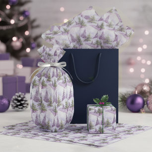 Papel De Seda Padrão de Natal Roxo Verde #4 ID1009