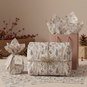Papel De Seda Padrão de Natal Tons da Terra#25 ID1009