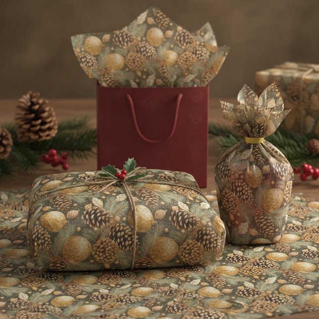 Papel De Seda Padrão de Natal Tons da Terra #29 ID1009 (Criador carregado)