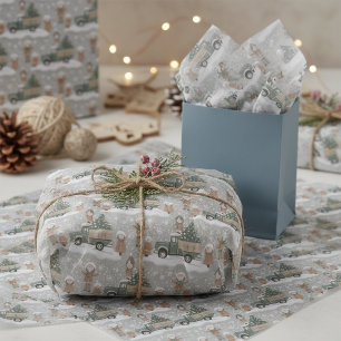 Papel De Seda Padrão de Natal Tons Terrosos #2 ID1009
