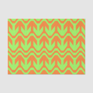 Papel De Seda Padrão de onda de seta dupla laranja e verde