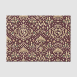 Papel De Seda Padrão de Ornamento de Natal em Dourado Barroco Bo