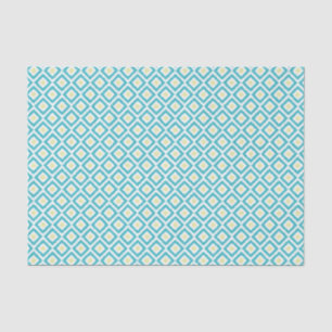Papel De Seda Padrão de Ouros de Aqua e Ikat Amarelo
