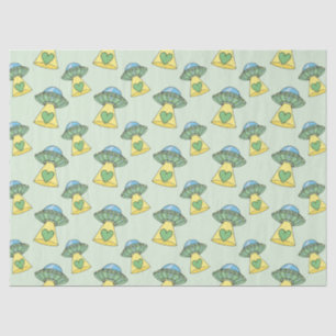 Papel De Seda Padrão de OVNI Verde e Bonito