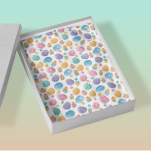 Papel De Seda Padrão de Ovos e Pintinhos de Páscoa Pastas Core
