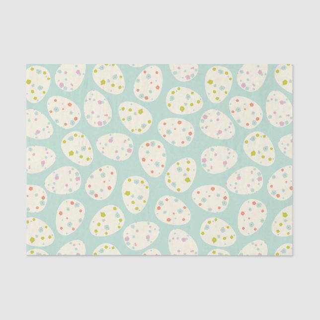 Papel De Seda Padrão de Ovos Florais de Páscoa (Frente )