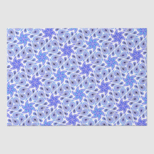 Papel De Seda Padrão De Paisley Moderno Legal Branco E Azul Flor