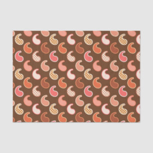 Papel De Seda Padrão de Paisley Moderno, Tones da Terra, Castan