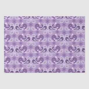Papel De Seda Padrão de Paisley Roxo e Branco Shabby Chic