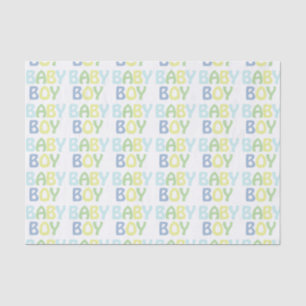 Papel De Seda Padrão de Palavras Repetidas do Baby Boy