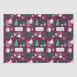 Papel De Seda Padrão de Papai Noel de Natal bonito