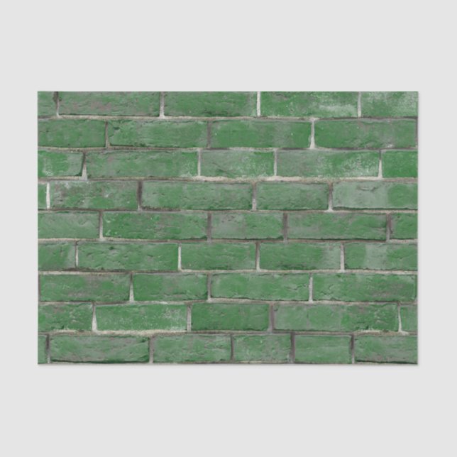 Papel De Seda Padrão de Parede de Brick Verde (Frente )